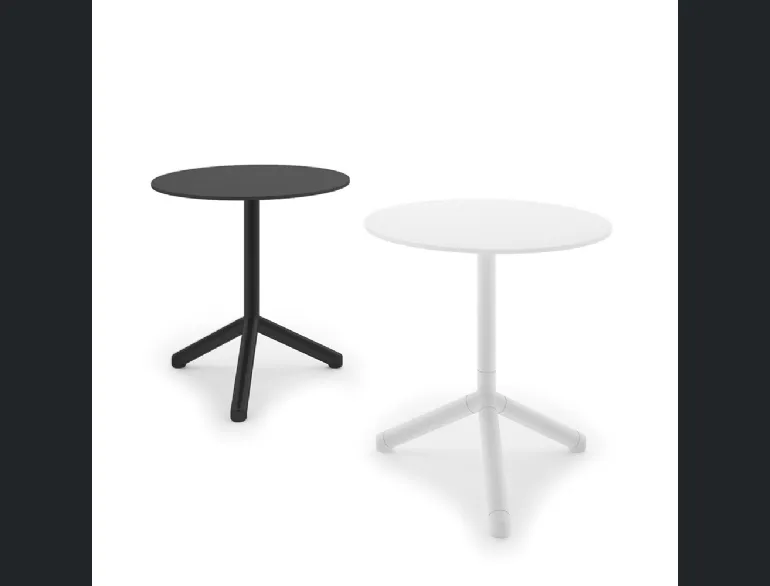 Tavolino Join Table con top in laminato Bianco o Nero e base in alluminio di Infiniti