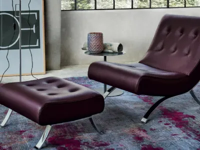  Poltroncina relax in pelle Vintage di Gurian