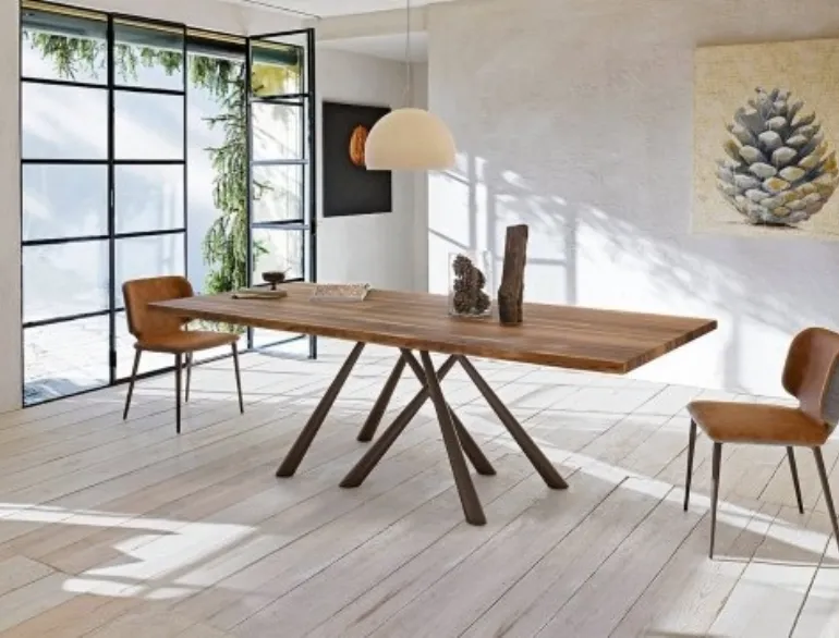 Tavolo di design con piano rettangolare in legno Forest di Midj