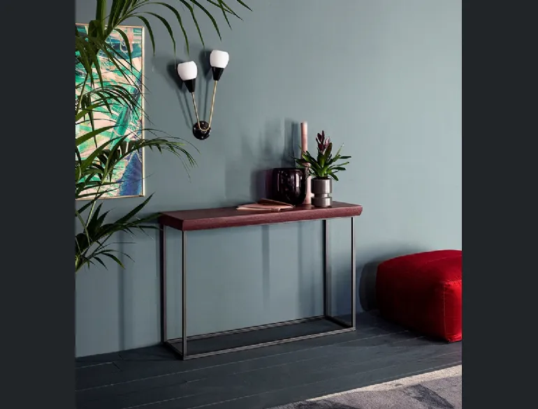 Tavolo consolle allungabile moderno in legno e metallo Wood di Devina Nais